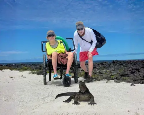 Wheelchair-accessible land-based tour of the Galápagos Islands, showcasing an accessible travel experience for visitors with mobility needs.